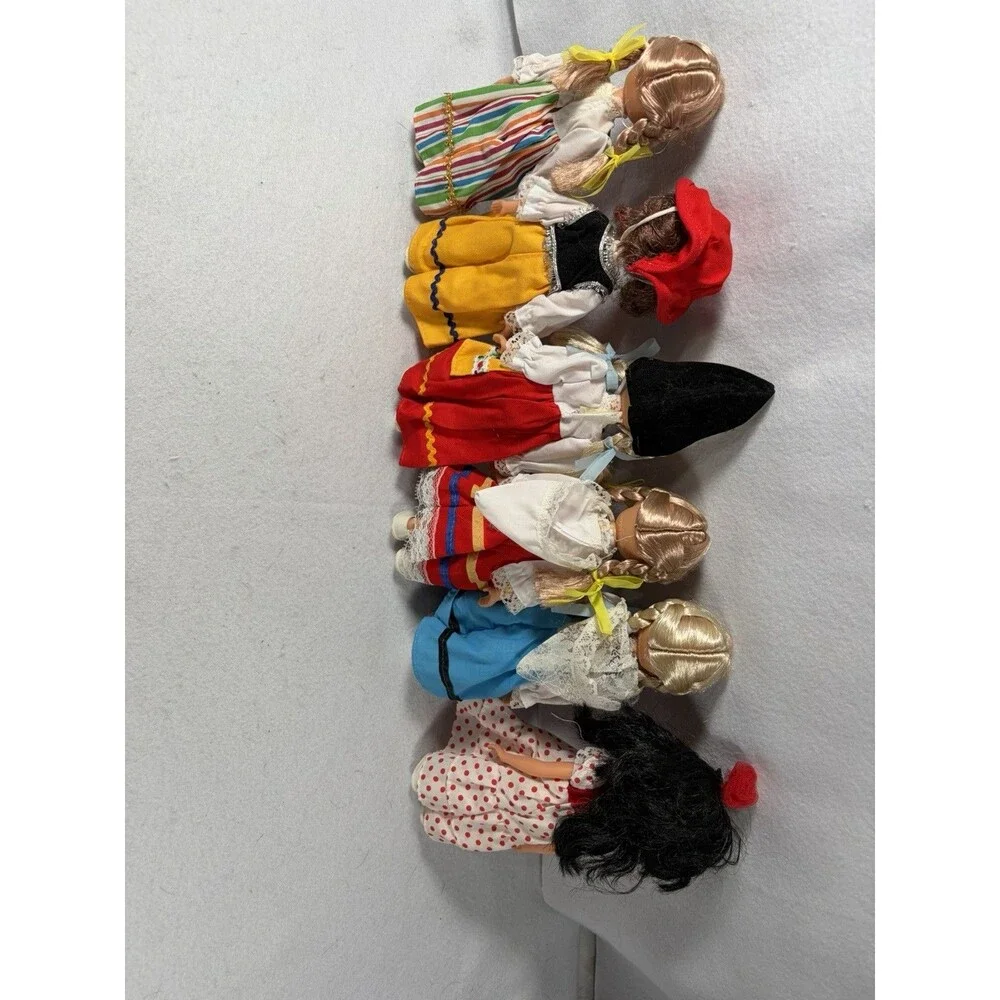 Vintage (6) Sleepy Eyes Traditional Costume Doll European Souvenir Dolls